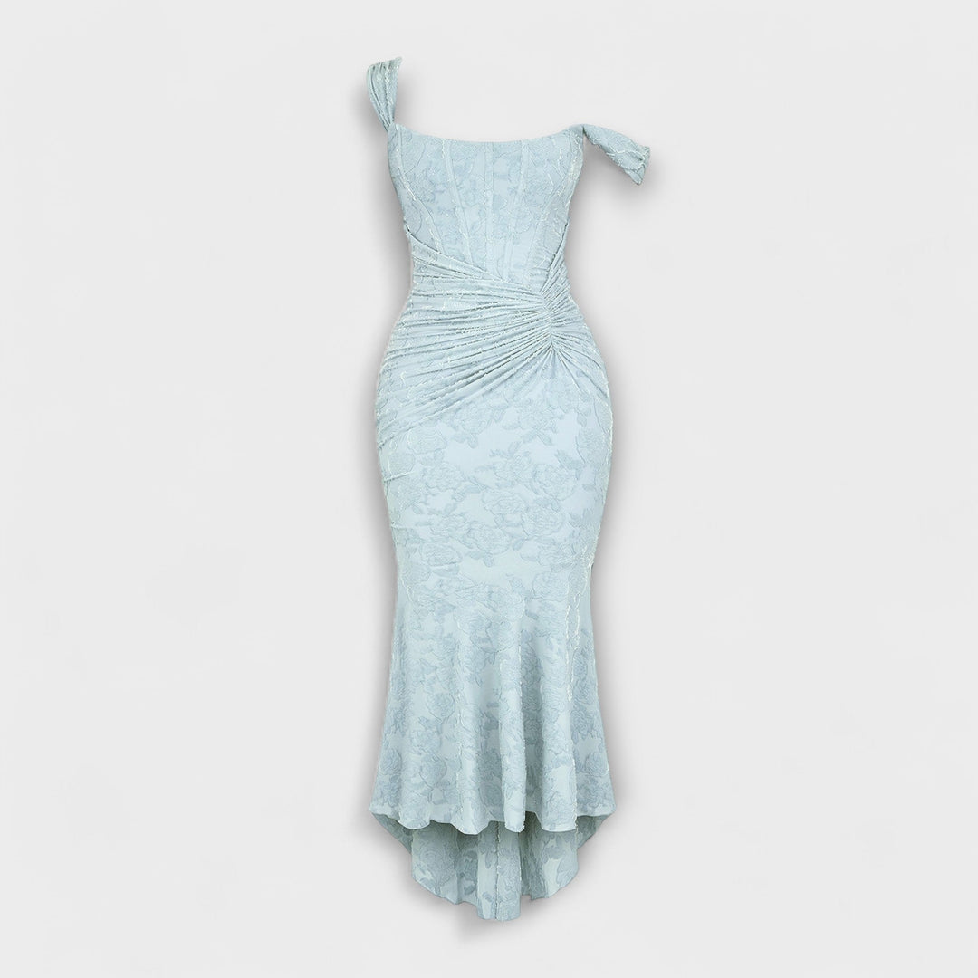 Robe femme romantique longue, corset élégant, pour une allure chic.