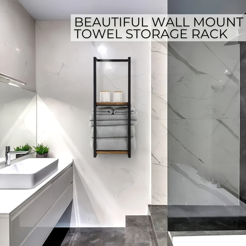 Rangement vertical: râtelier à serviettes en inox pour salle de bain compacte et organisée.