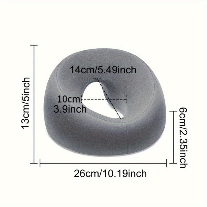 Coussin visage U-forme en polyester lavable, conçu pour le confort ergonomique durant les massages.