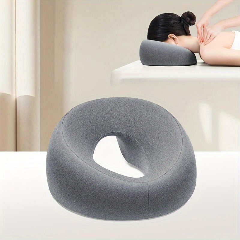 Coussin de visage U-forme doux et confortable, idéal pour la détente et les soins professionnels en spa.