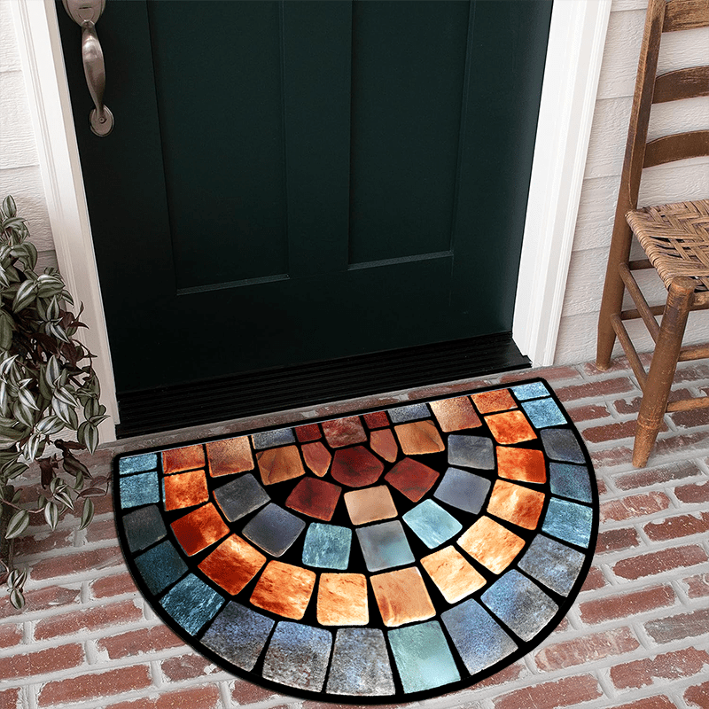 Tapis NobleHaven en polyester, antidérapant, pour entrée, couloir ou salon, disponible en bleu.