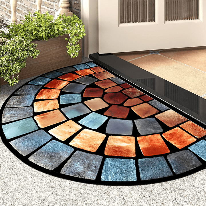 Tapis d'entrée NobleHaven luxueux en polyester antidérapant pour maison, couleur violet.