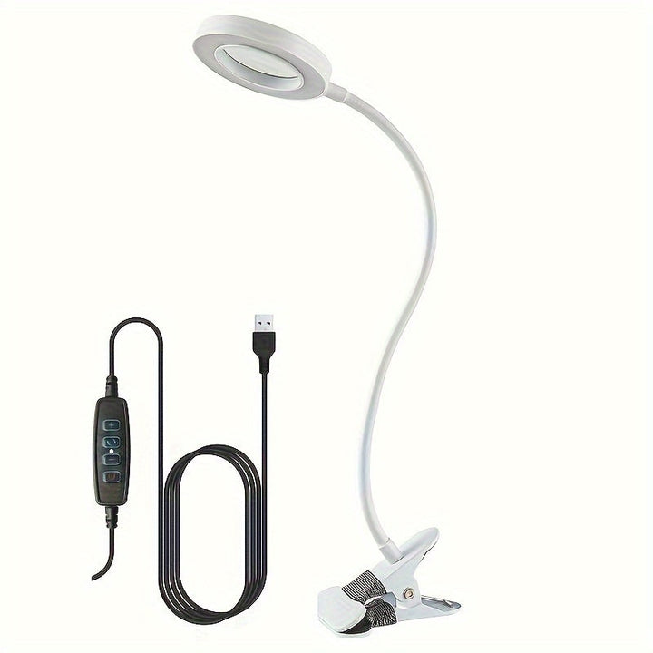Éclairage LED clair et grossissement pour travaux de précision avec cette lampe à pince.