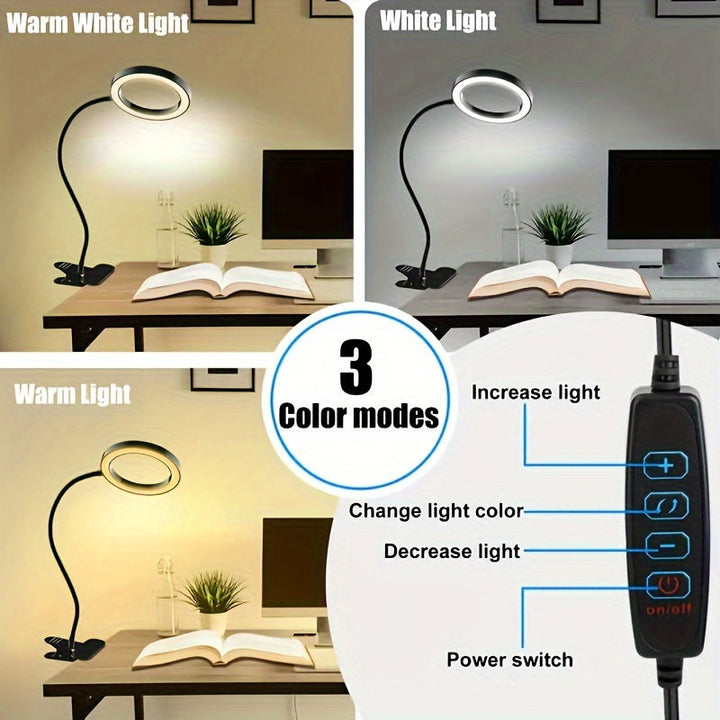Éclairage LED puissant et grossissement net avec cette lampe loupe à pince.