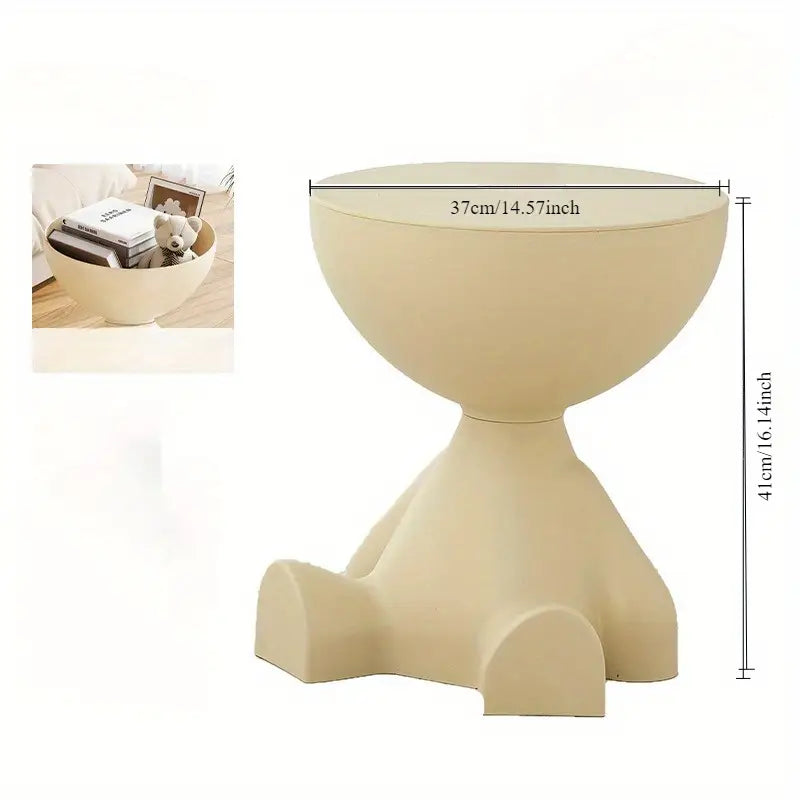 Table de chevet polyvalente en plastique PE, style scandinave, idéale pour intérieur/extérieur, design compact.