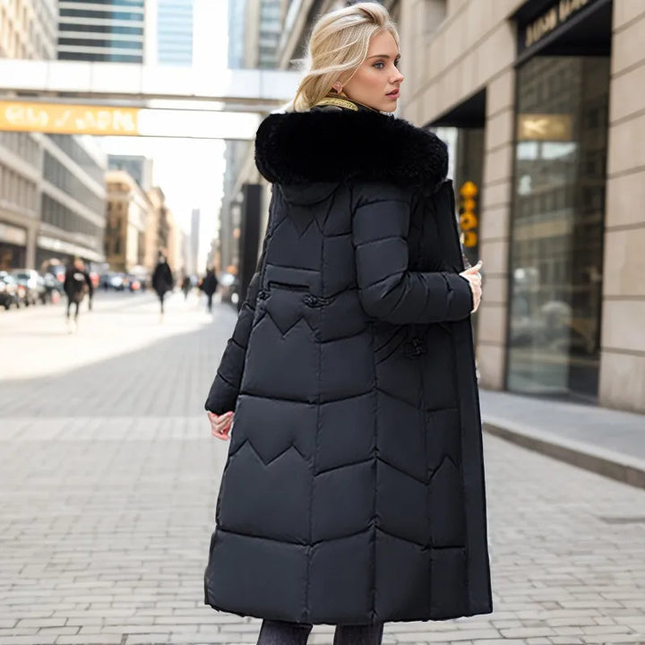 Femme en manteau slim long, élégant, couleur classique, veste chaude pour l'hiver/automne.
