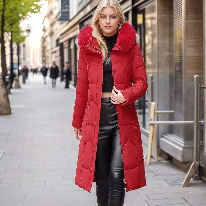 Manteau femme chic et slim, longueur idéale pour l'hiver, mode élégante et chaleur assurée.
