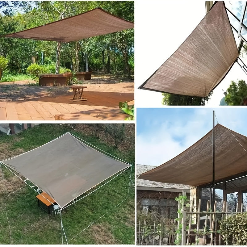 Voile d'ombrage extérieure marron, matière PEHD, protection solaire anti-UV, idéale jardin et terrasse ombragée.