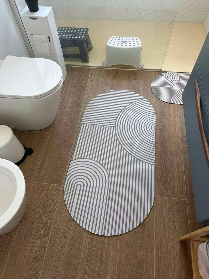 Tapis de sol de cuisine en microfibre lavable, design moderne et entretien facile pour la maison.