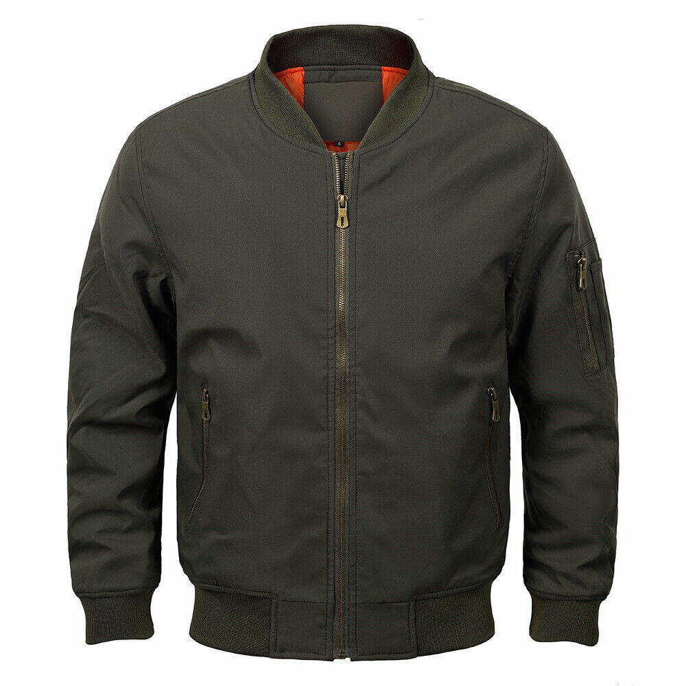 Blouson aviateur homme vert kaki, moderne et très chaud. Veste d'hiver confortable pour un style élégant et casual.