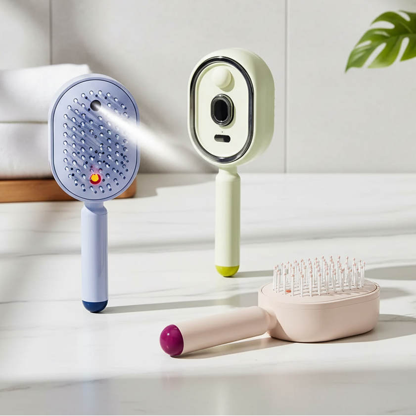 Peigne de massage électrique pour détente profonde du cuir chevelu. Idéal pour le bien-être capillaire et la relaxation.