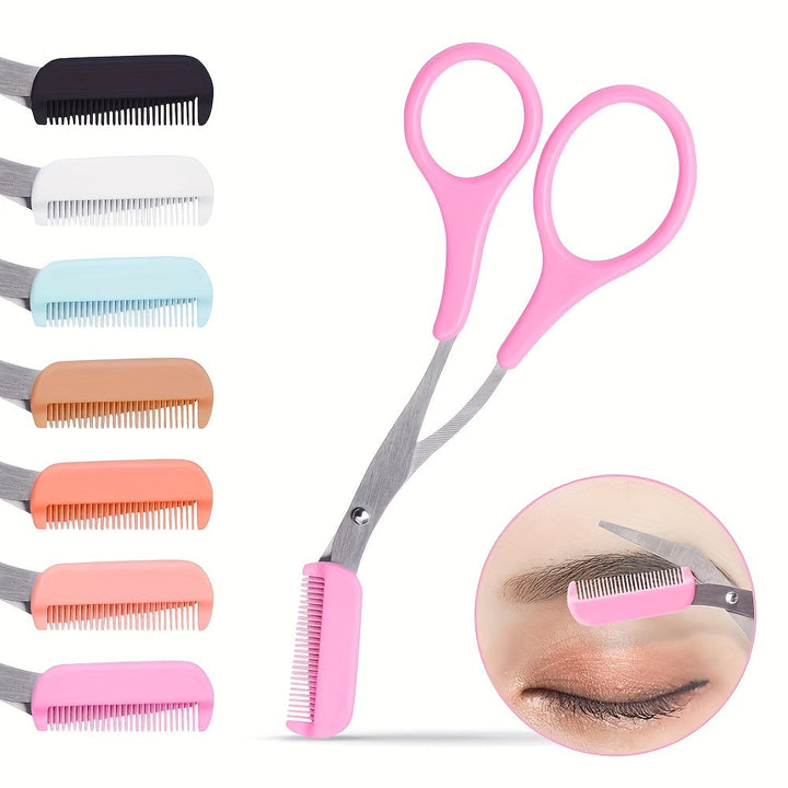 Ciseaux à sourcils durables, essentiels pour la beauté et l'épilation, en acier inoxydable.