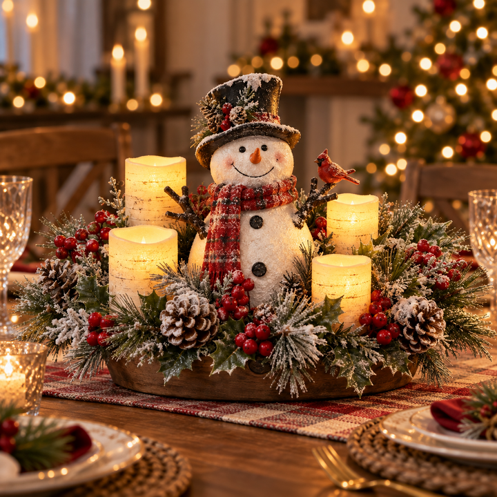 Décoration de Noël LED style bougie, créant une ambiance festive et chaleureuse pour les fêtes de fin d'année.
