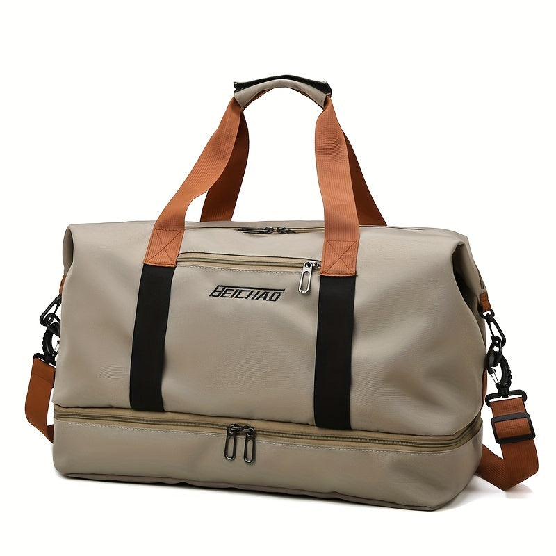 Sac de sport unisexe avec poches latérales pour chaussures ou affaires mouillées, nylon durable.