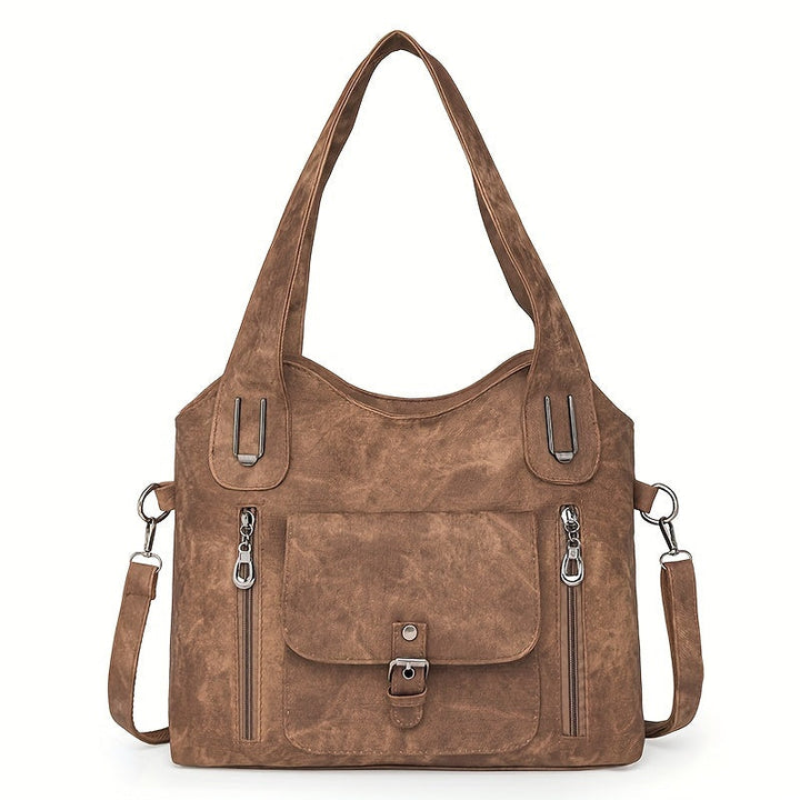 Sac à épaule vintage Marivelle en cuir vegan pour femmes. Design élégant et intemporel, accessoire mode.