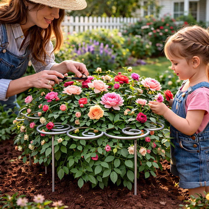 Aide à la croissance: support discret pour plantes et fleurs de jardin, favorise leur verticalité.