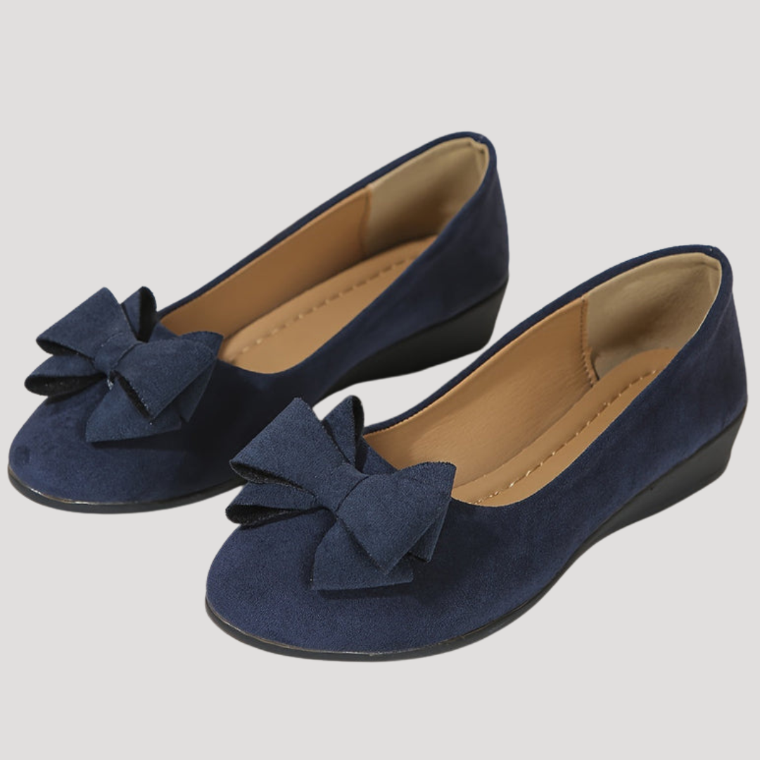 Chaussures femme, ballerines compensées à nœud, confort accru pour une élégance sans effort.