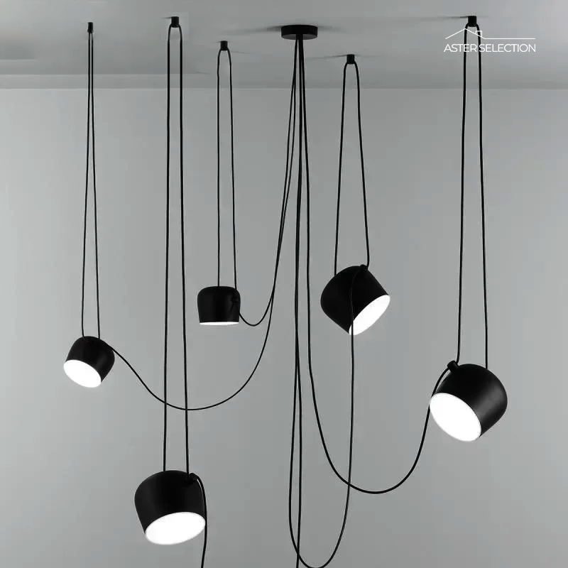 Luminaire LED créatif type araignée, plafonnier design unique. Éclairage puissant et décoratif.