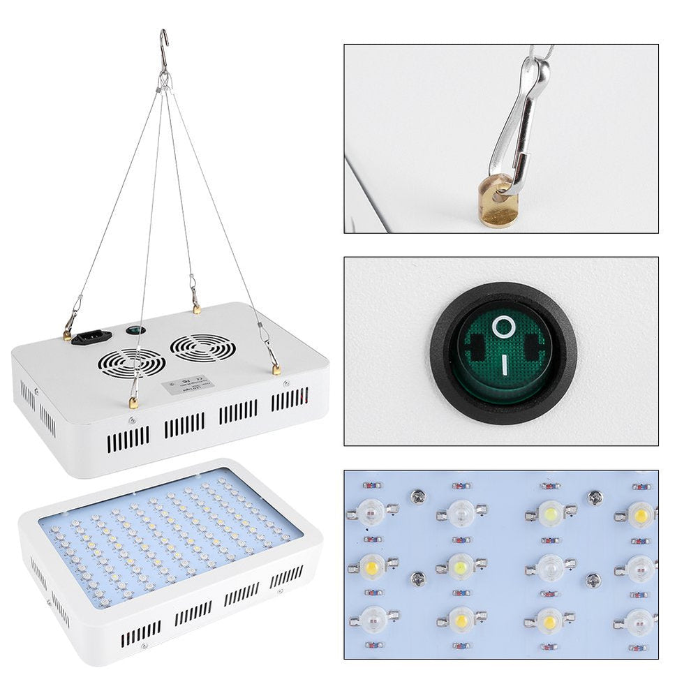 Éclairage horticole LED 1000W UV/IR pour hydroponie et jardinage intérieur, favorisant la croissance végétale.