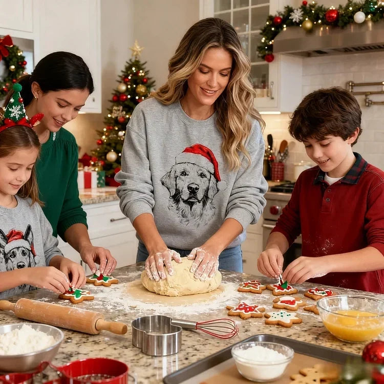 Sweatshirt de Noël personnalisé en polyester doux avec photo d'un chat. Vêtement festif pour homme ou femme.