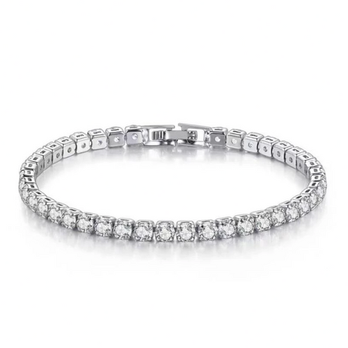 Bracelet tennis femme avec zirconium brillant, ajustable. Bijou élégant et scintillant, style mode.