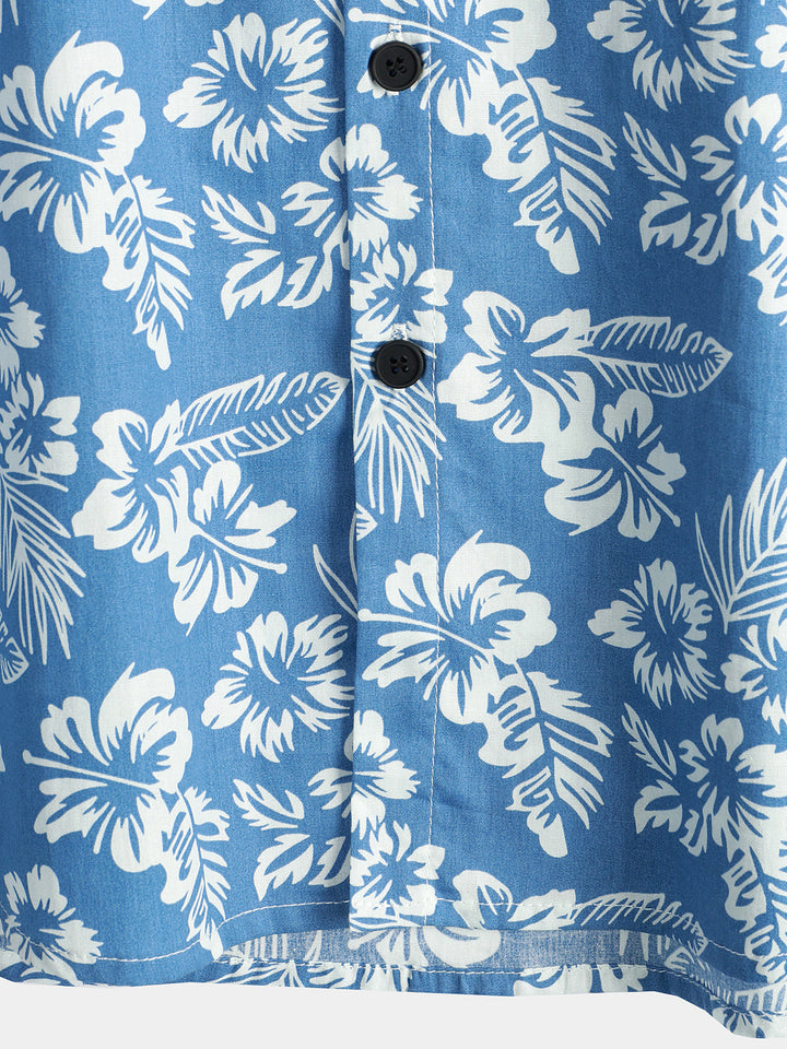Mode homme : Chemise hawaïenne décontractée à manches courtes, motif tropical fleuri, confort et légèreté.