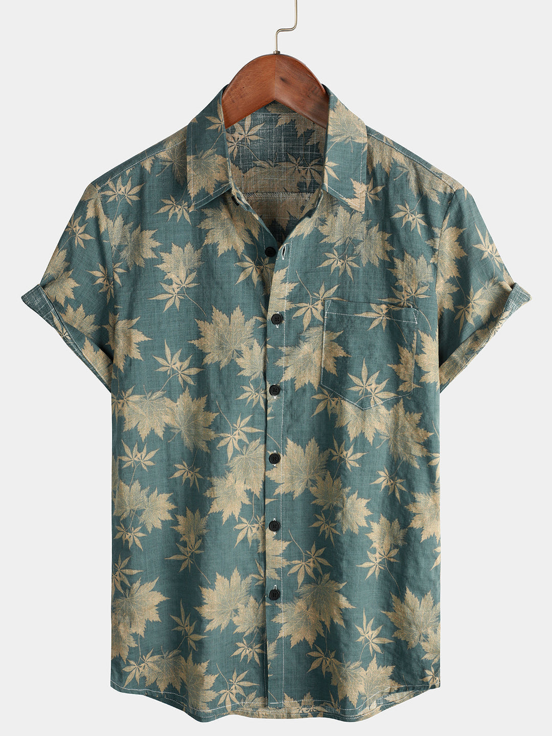 Dos de chemise homme hawaïenne, fluide, imprimé exotique, pour un look plage décontracté.