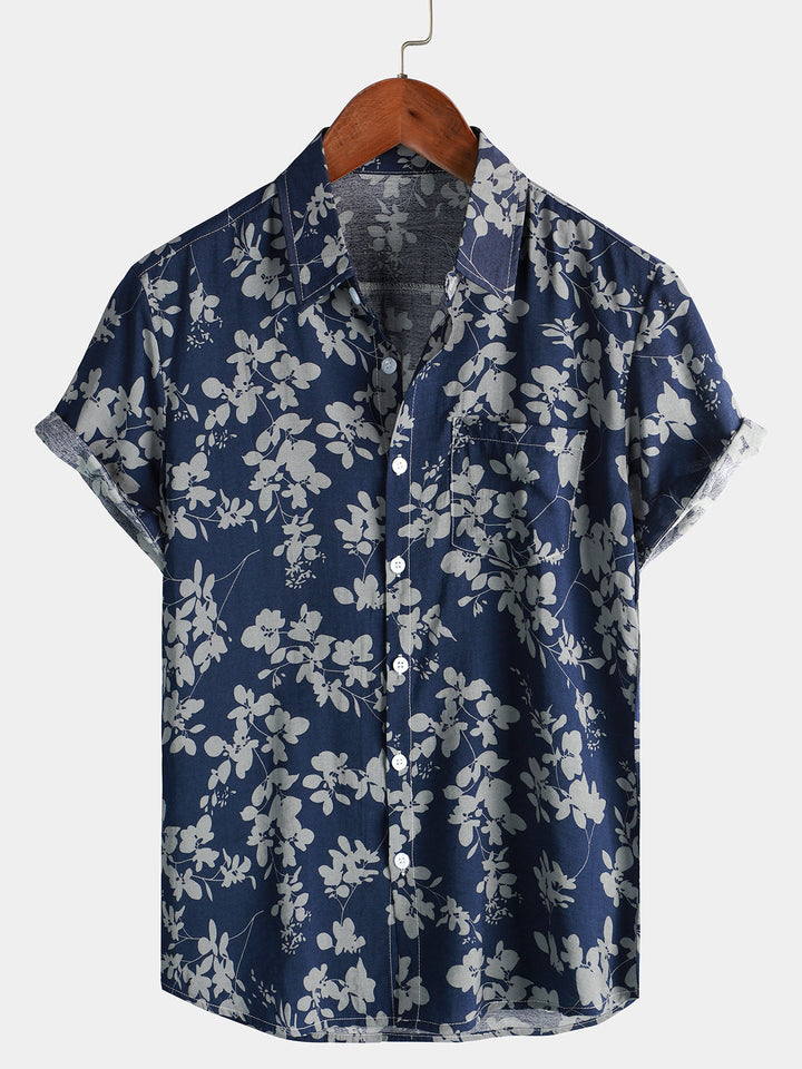 Chemise de vacances homme, style hawaïen, imprimé exotique, décontractée pour l'été.