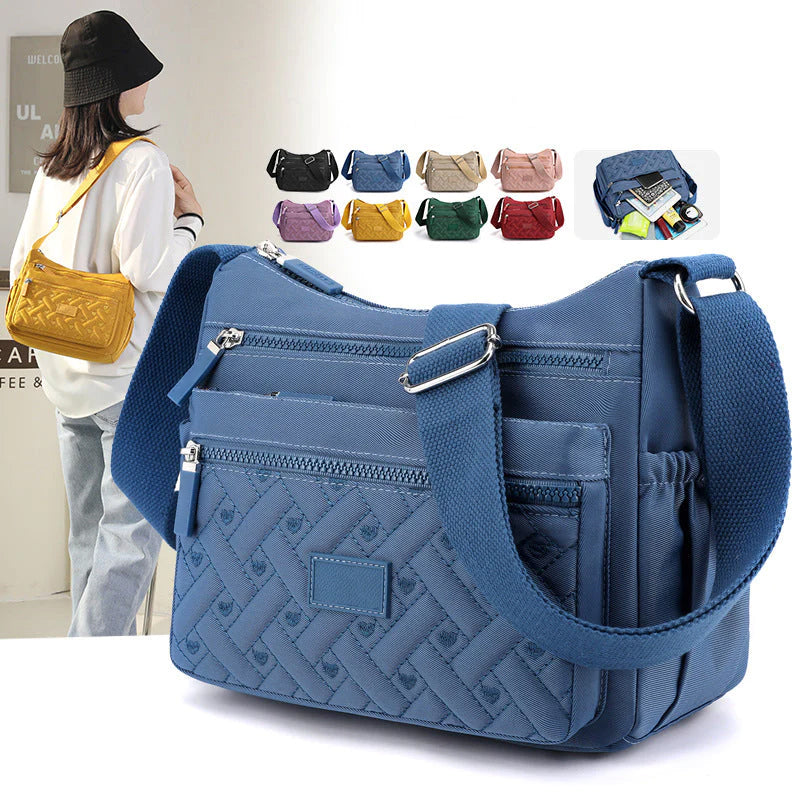 Sac bandoulière femme élégant, léger et multipoches, idéal pour le quotidien.