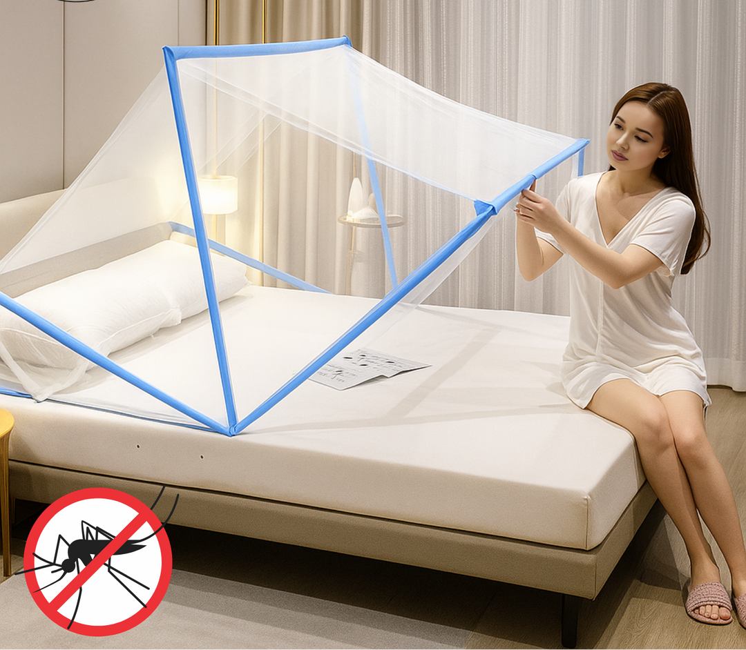 Tente moustiquaire pliable MosquiDome pour adultes et enfants, protection efficace contre les insectes, idéale pour le sommeil.