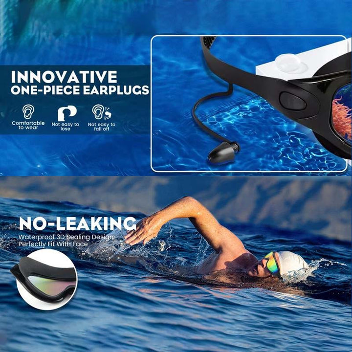 Vision claire sous l'eau avec ces lunettes de natation étanches et anti-buée, confort maximal.
