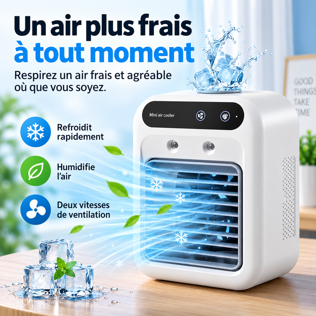 Ventilateur rafraîchissant portable USB pour bureau, parfait pour rester au frais durant l'été.