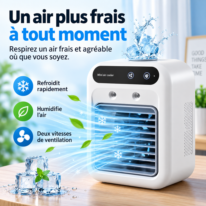 Ventilateur rafraîchissant portable USB pour bureau, parfait pour rester au frais durant l'été.