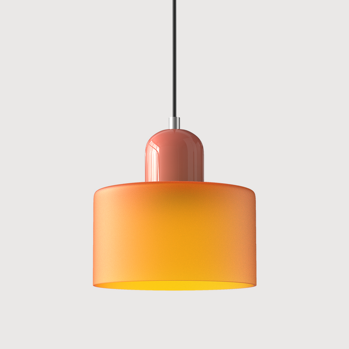 Suspension Lumisio Bauhaus colorée, apporte une touche moderne et créative au salon.