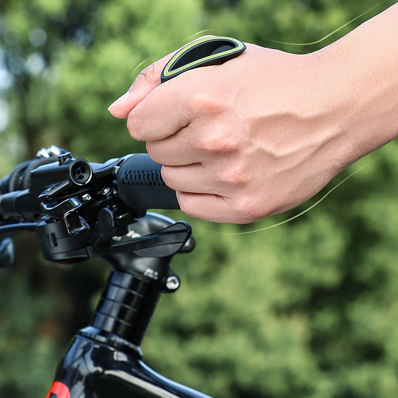 Poignées de vélo ergonomiques noires anti-douleur pour guidon, confort amélioré en cyclisme.