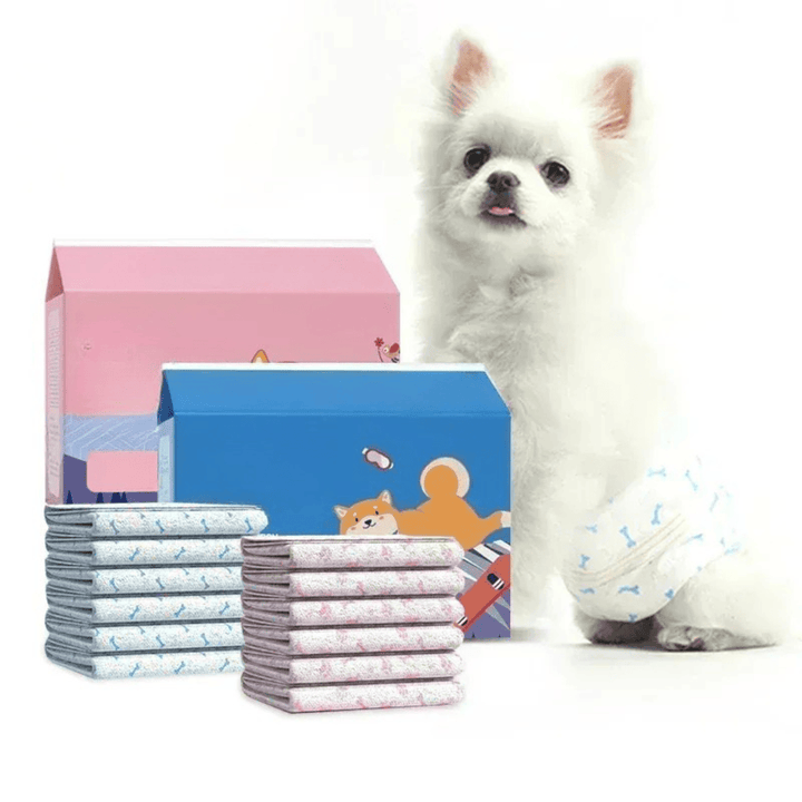 Lot de 10 couches jetables ultra absorbantes pour chien, idéales pour l'hygiène canine et la protection contre les fuites.