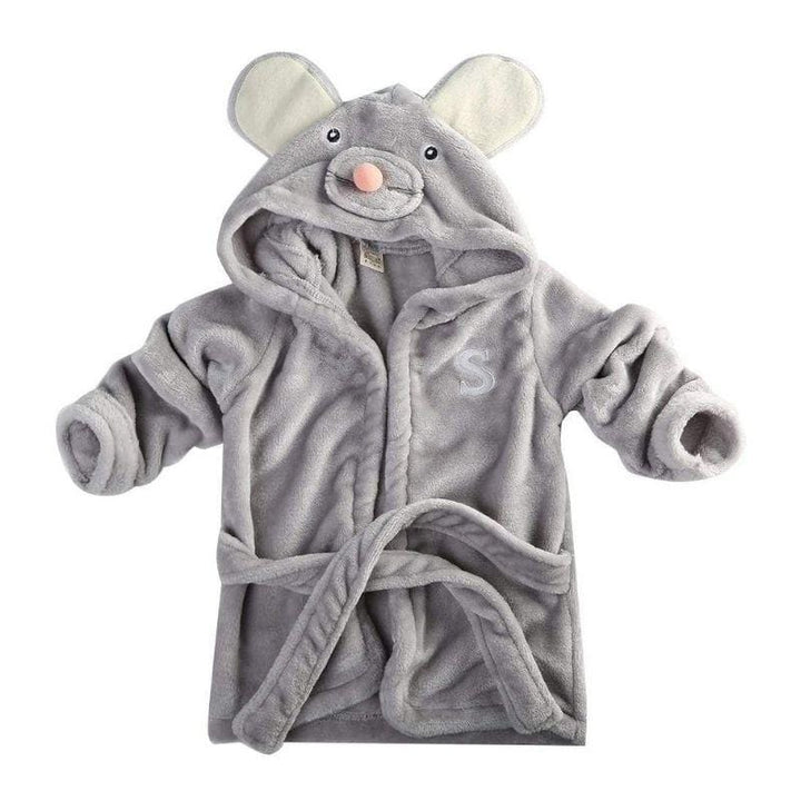 Peignoir bébé animal en coton doux, idéal pour la sortie de bain confortable des tout-petits filles et garçons.