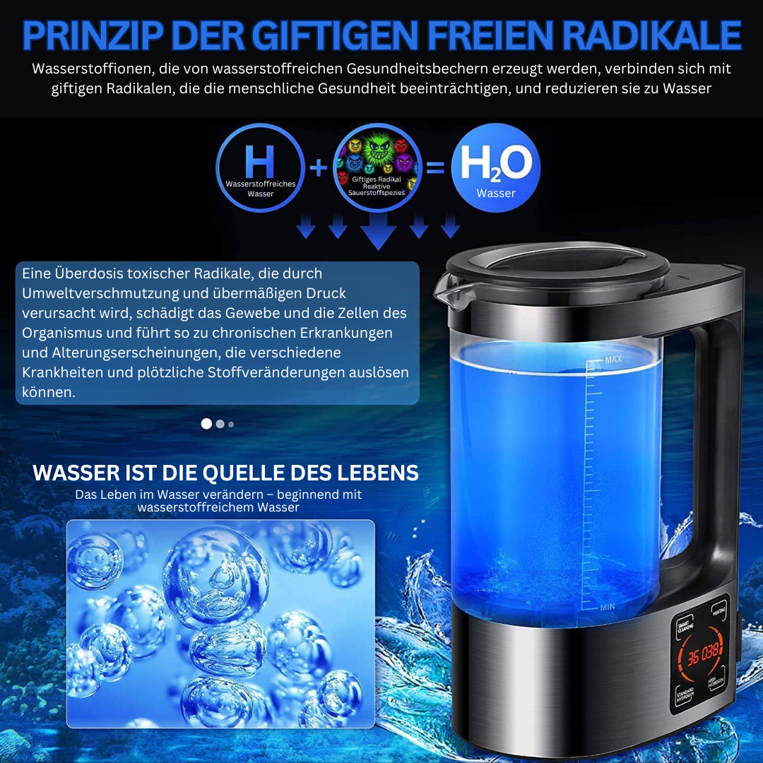 Appareil purificateur et ioniseur d'eau électrique avec filtration avancée pour une hydratation saine au quotidien.