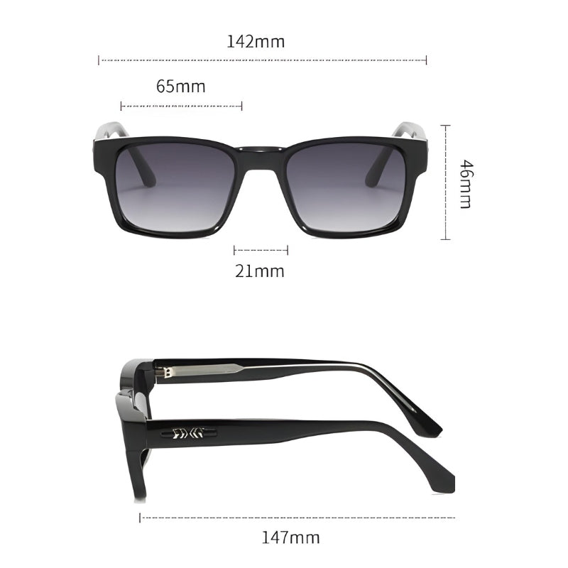 Lunettes de soleil polarisées, monture carrée, anti-reflet, parfaites pour les hommes soucieux de leur style.