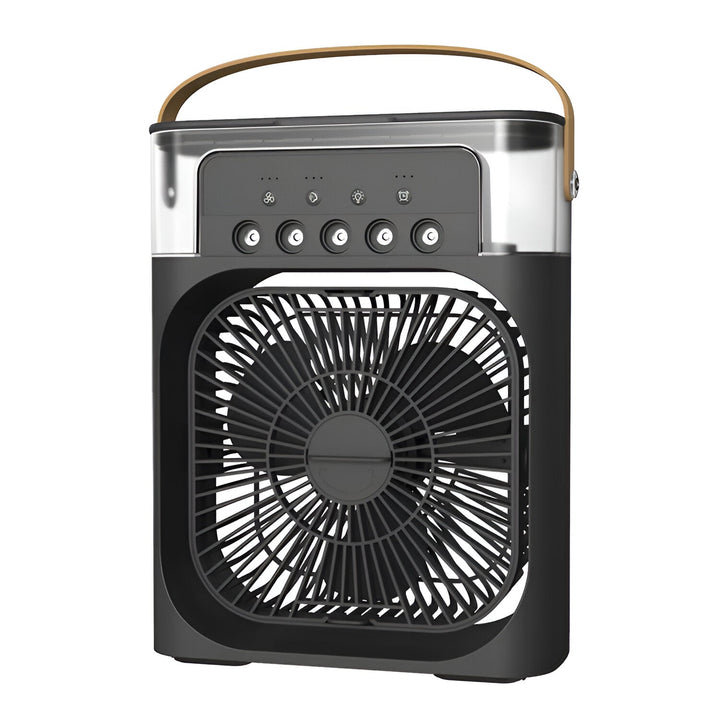 Ventilateur brumisateur LED compact, rafraîchisseur d'air pour votre table de chevet ou bureau.