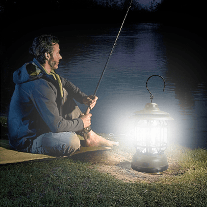 Lampe décorative vintage portable, idéale pour jardin, terrasse ou camping, ambiance rétro garantie.