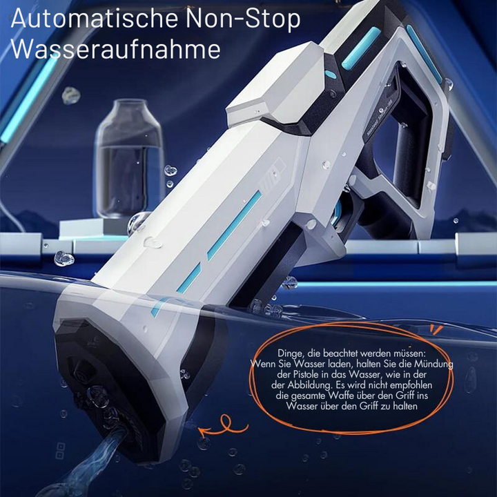 Pistolet à eau électrique rechargeable en plastique ABS. Idéal pour jeux d'eau d'été, activité extérieure enfant.