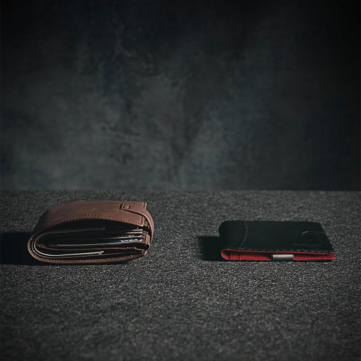 Portefeuille cuir homme ultra-mince avec blocage RFID, parfait pour poches discrètes.