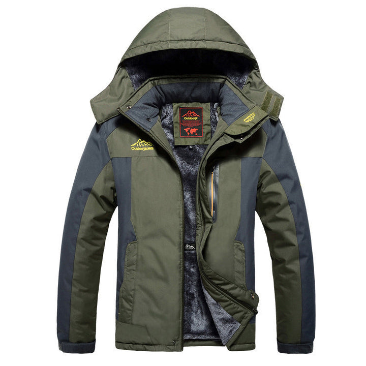Veste homme moderne, imperméable et chaude. Blouson avec capuche ajustable, parfait pour l'automne/hiver.