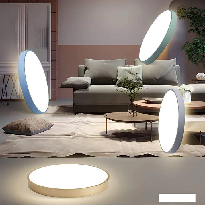 Lustre LED moderne élégant, plafonnier design contemporain pour salon. Éclairage d'intérieur efficace.