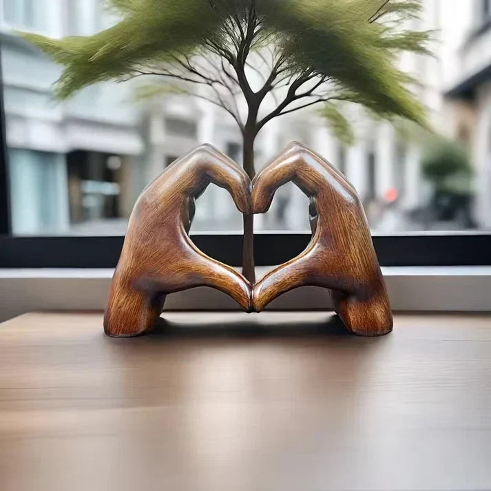 Symbole d'amour cœur en bois fait main, décoration maison chaleureuse, cadeau mariage ou anniversaire.