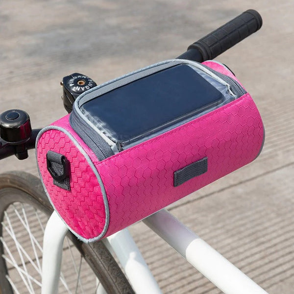 Sac de rangement vélo avec écran tactile pour smartphone, parfait pour les sorties VTT et route.