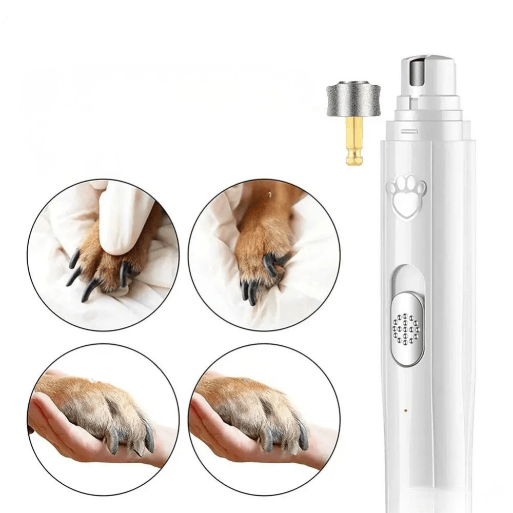 Lime à ongles électrique portable pour chats et chiens, rechargeable par USB. Pour une coupe de griffes facile.