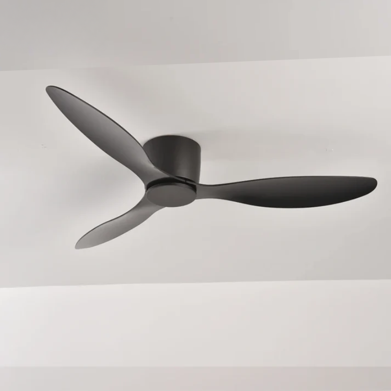 Ventilateur de plafond Virellona moderne avec éclairage LED intégré et télécommande pour salon.