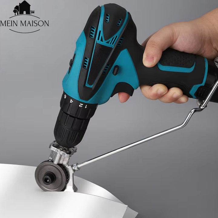 Accessoire de découpe universel pour perceuse, idéal pour la découpe de métal avec précision et sécurité.